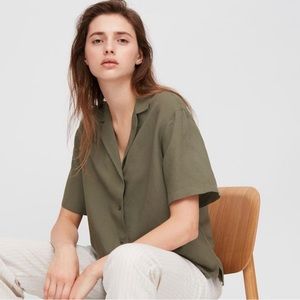 Olive Green Button Blouse